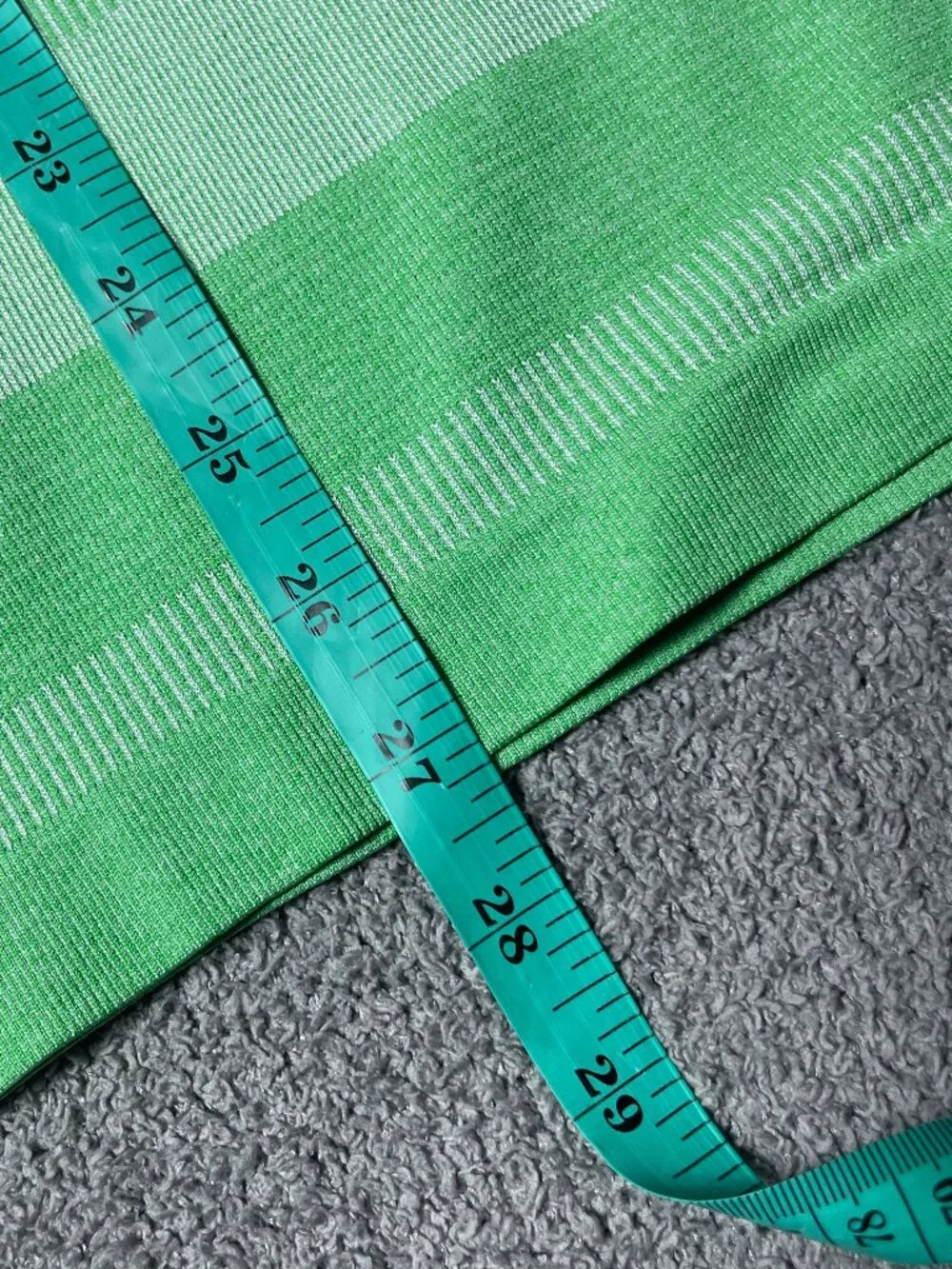 Lululemon Swiftly Tech Shirt Womens 8 Green Stripe Short Sleeve Running Top